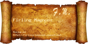 Firling Magnusz névjegykártya